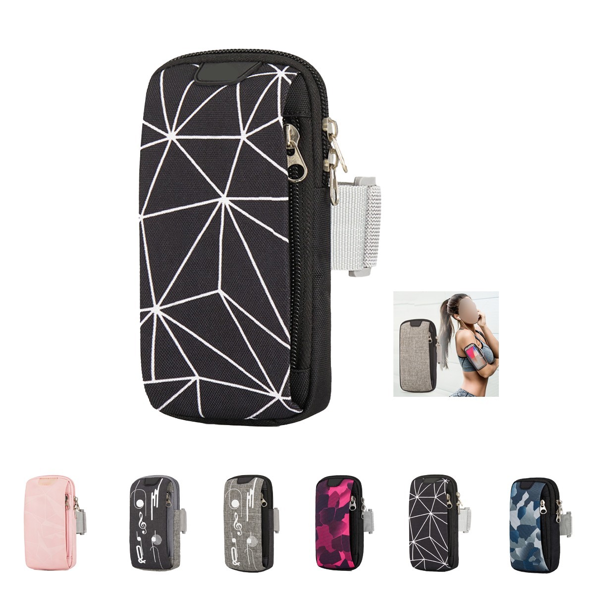 Sporty Arm Band with Sweat-proof Phone Pocket