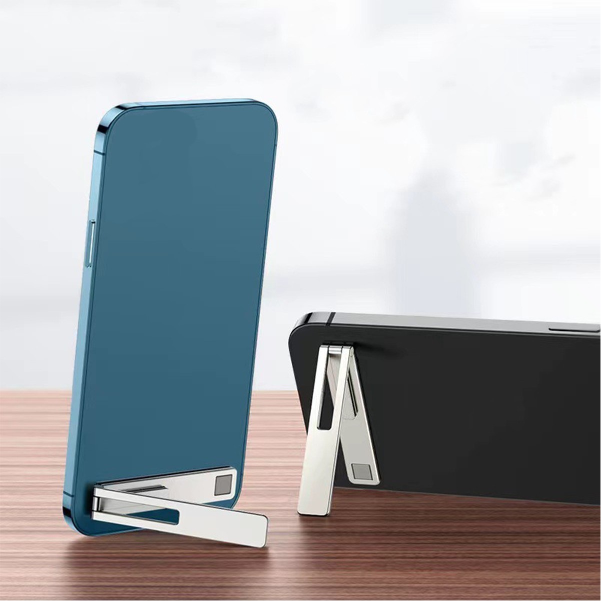 Mini Magnetic Metal Phone Holder with Silicone Pad