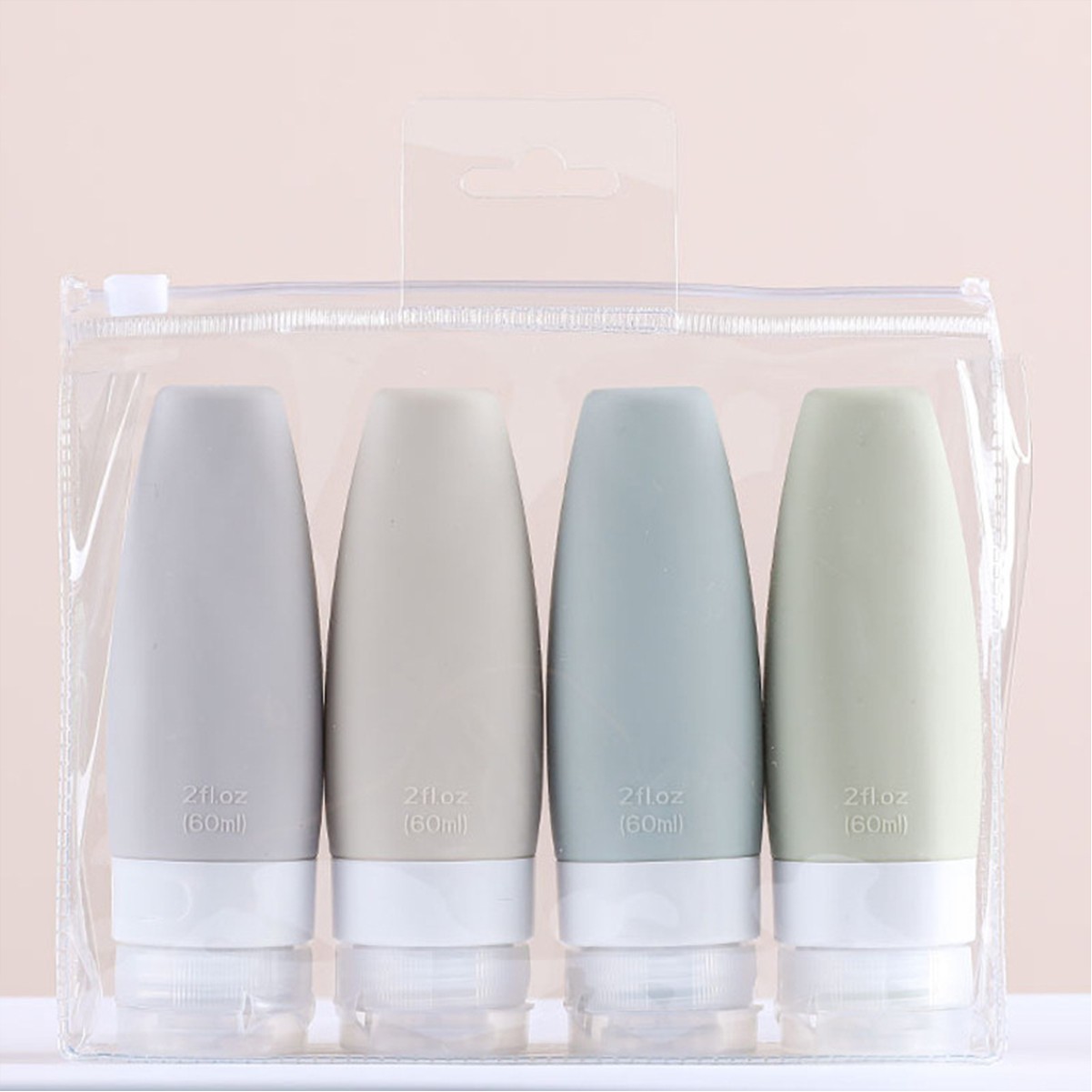 2oz Leak-proof Silicone Travel Bottle Set