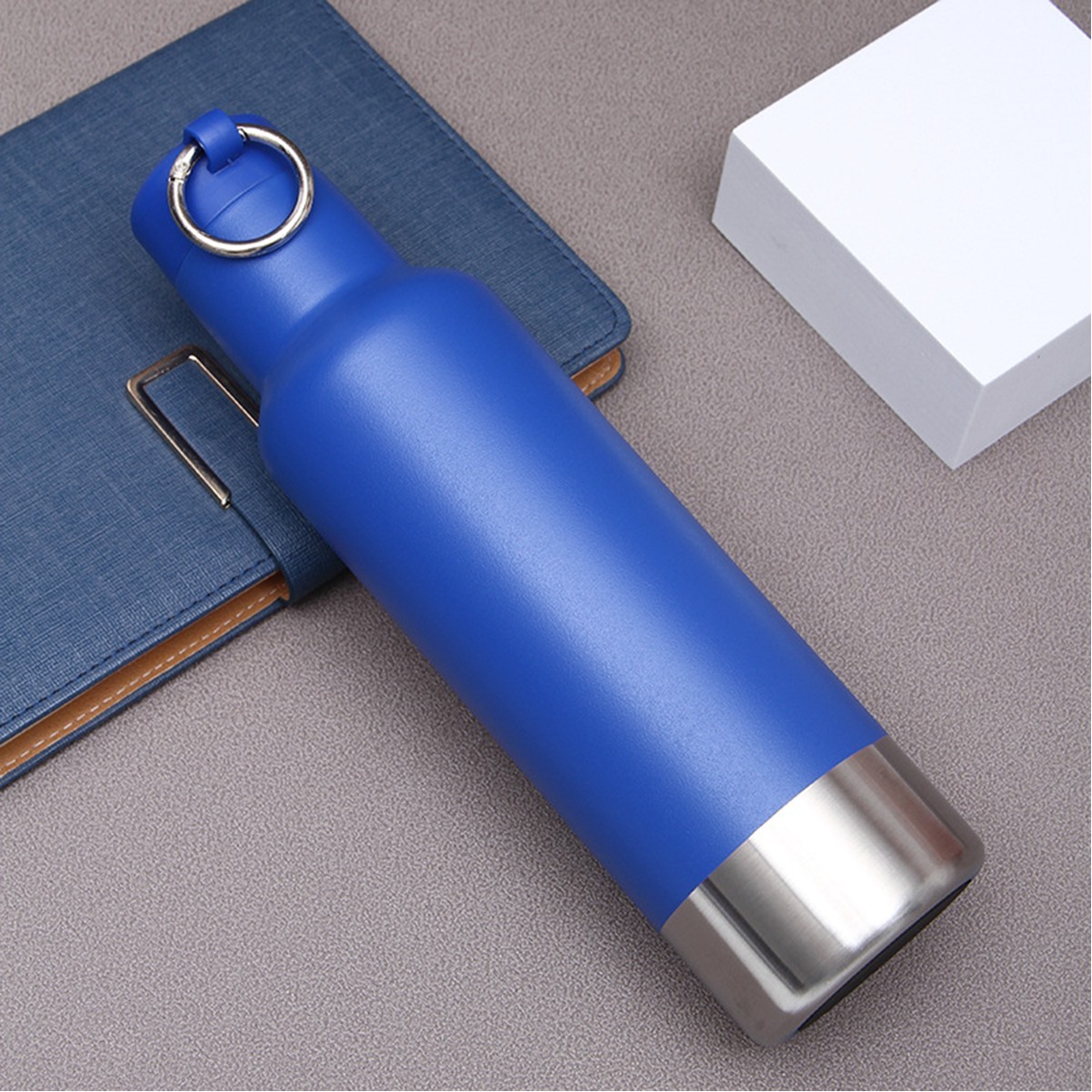 17oz Stainless Steel Double-Layer Vacuum Bottle with Carry Handle