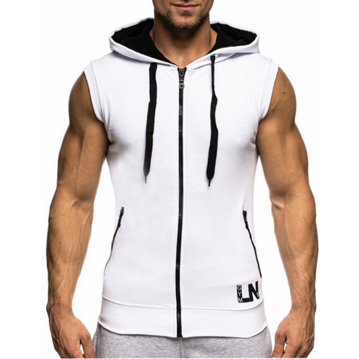 Gym Training Zip Sleeveless Hoodie