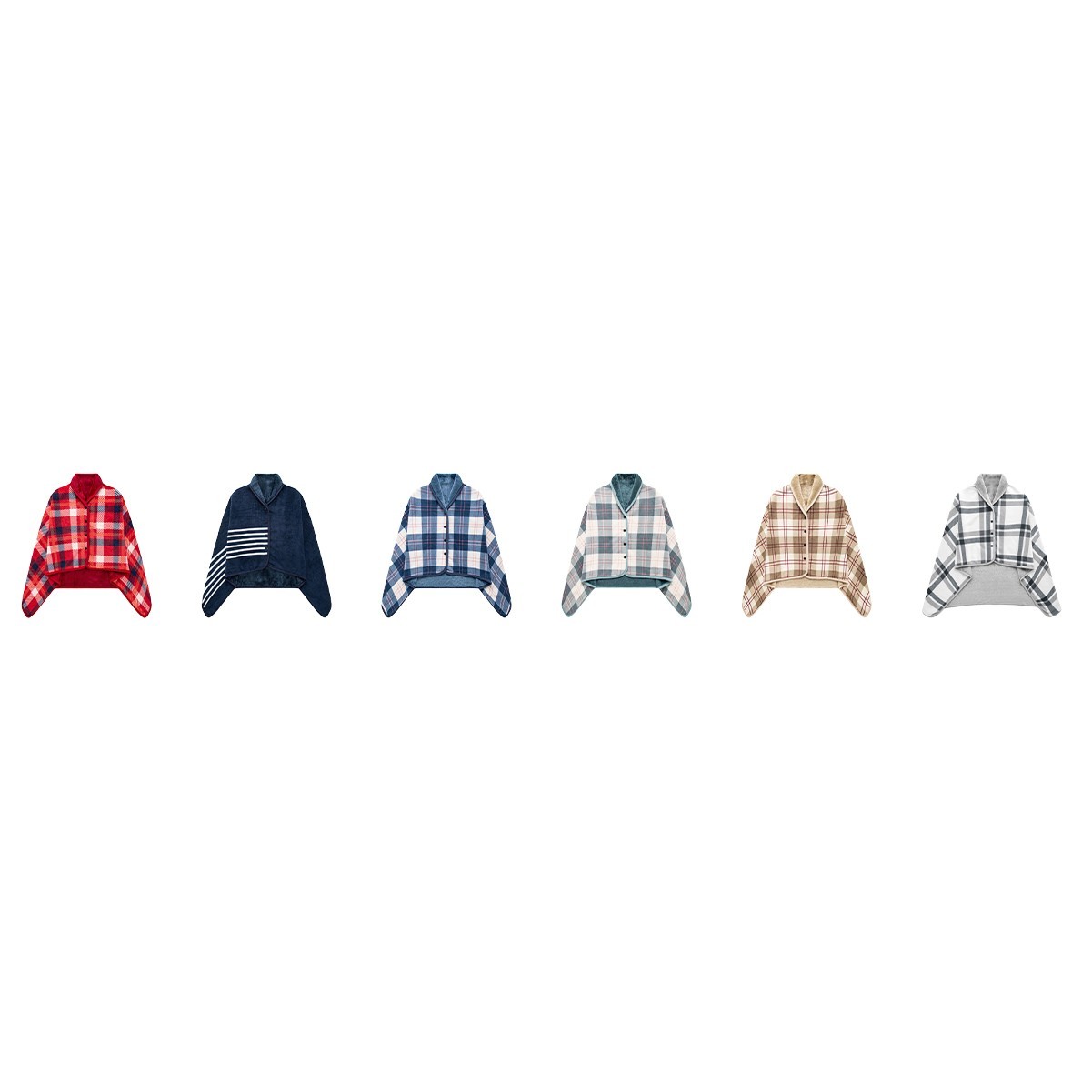 Flannel & Polyester Poncho Wrap Poncho