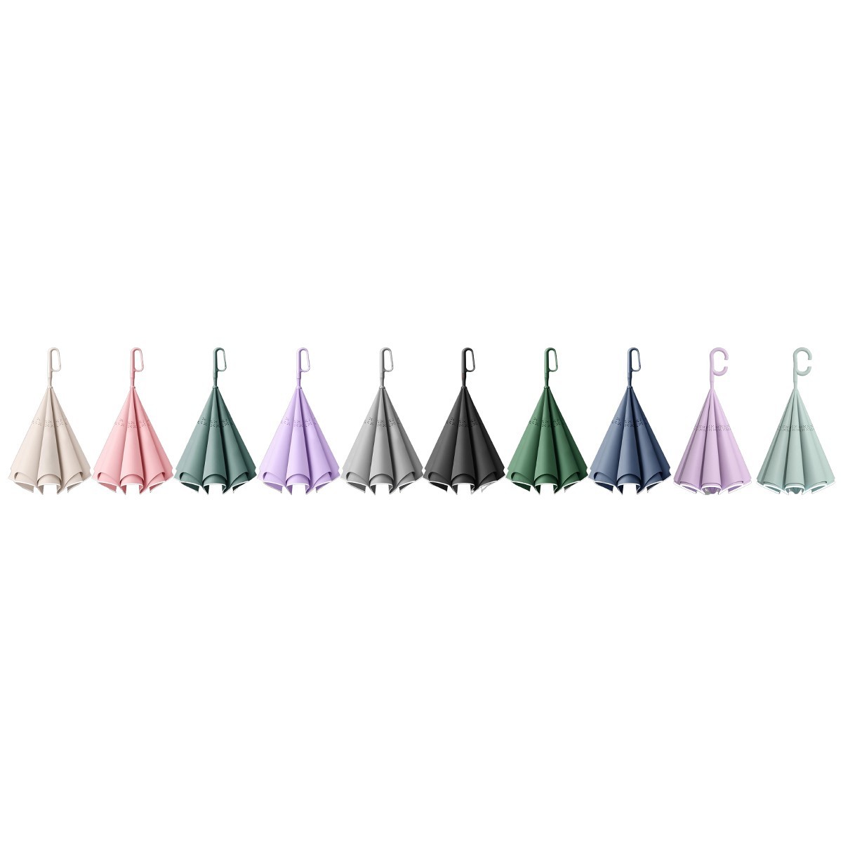 C-Handle Reverse Umbrella with Bag Holder