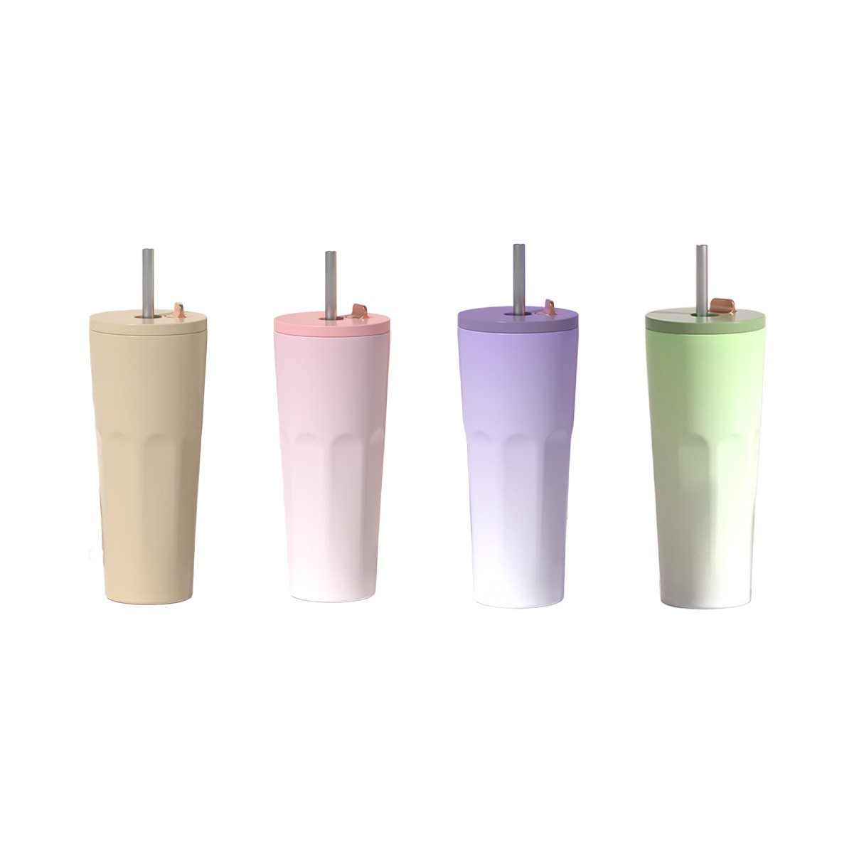 24oz Insulated Coffee Tumbler with Automatic Spring Straw