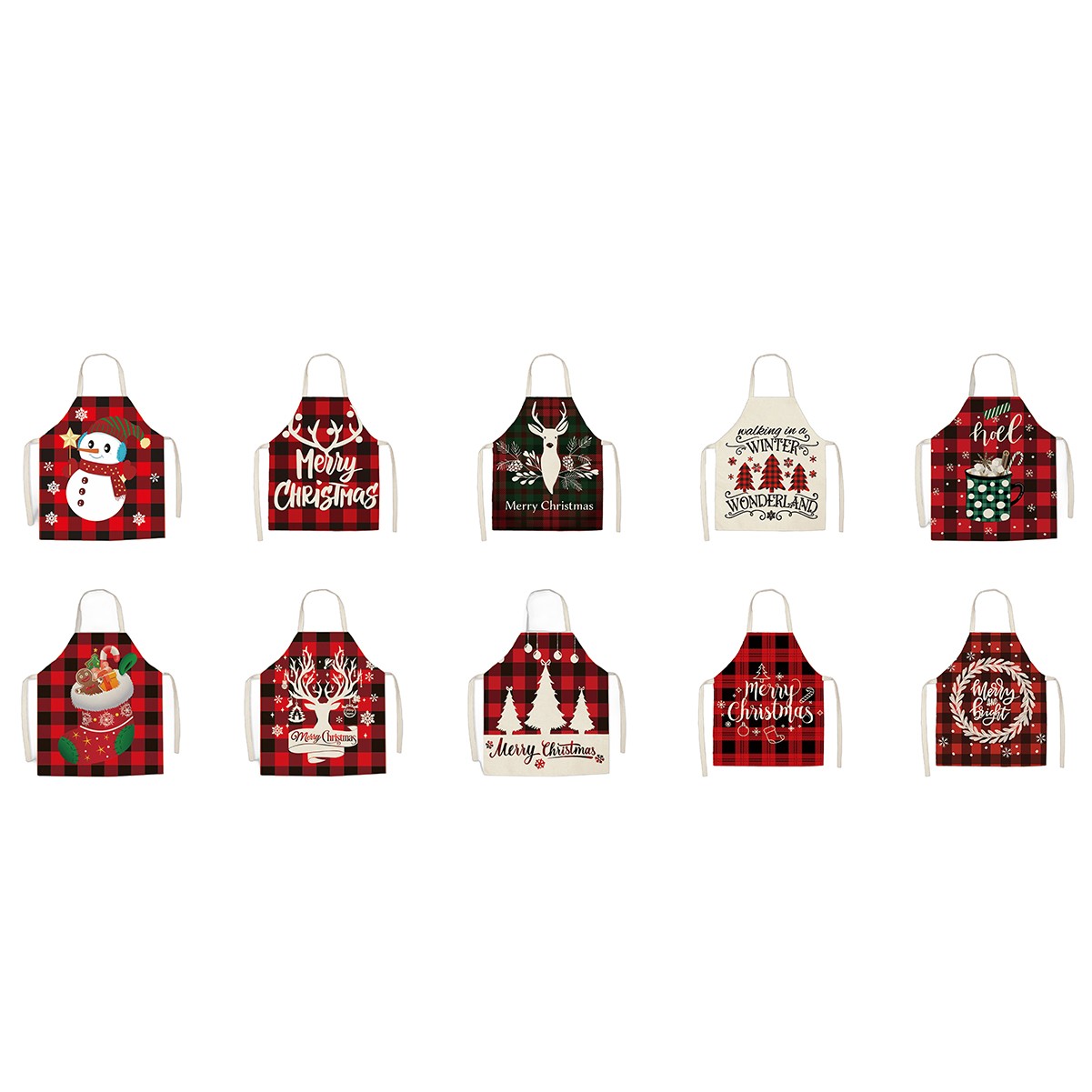 Festive Linen Holiday Apron