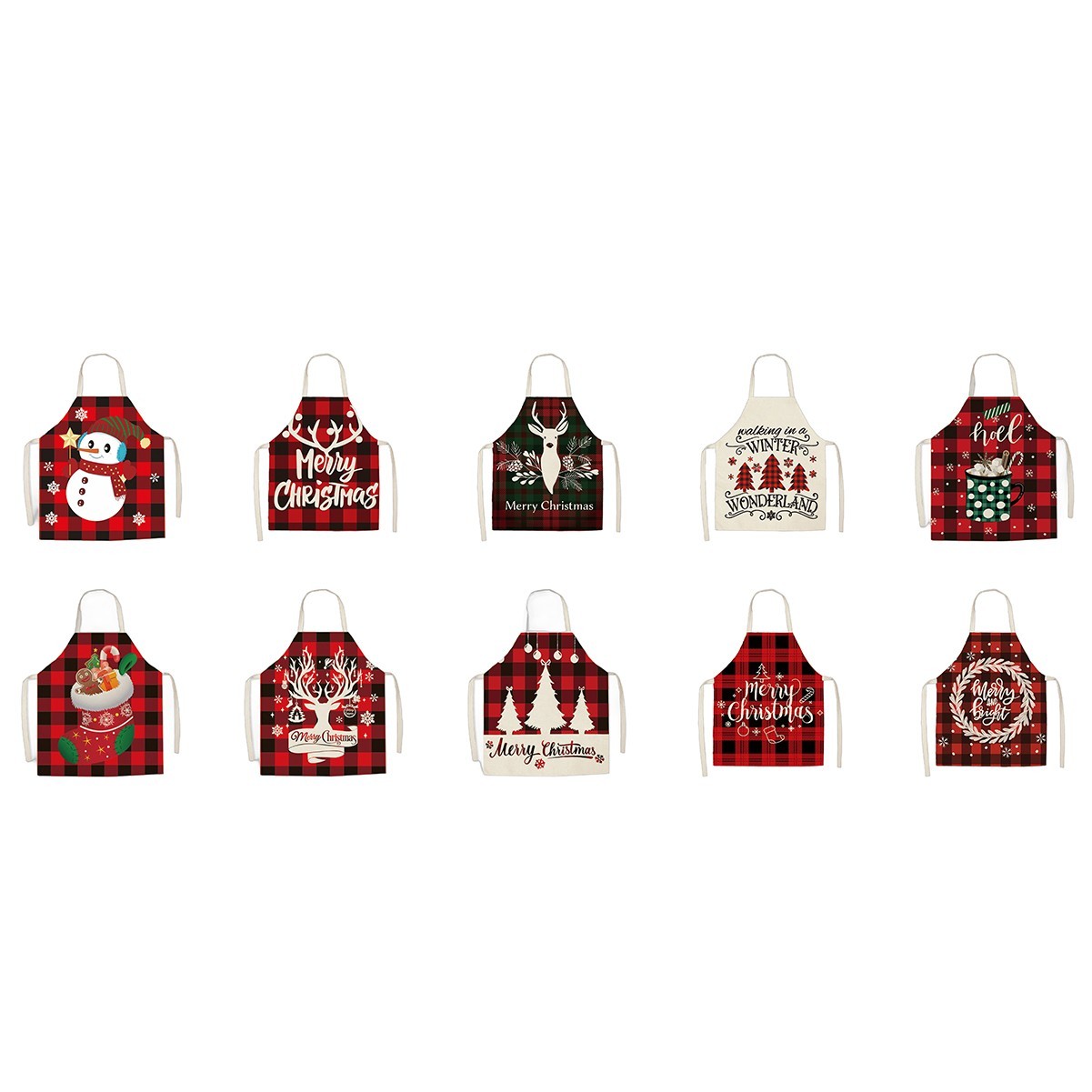 Festive Linen Holiday Apron