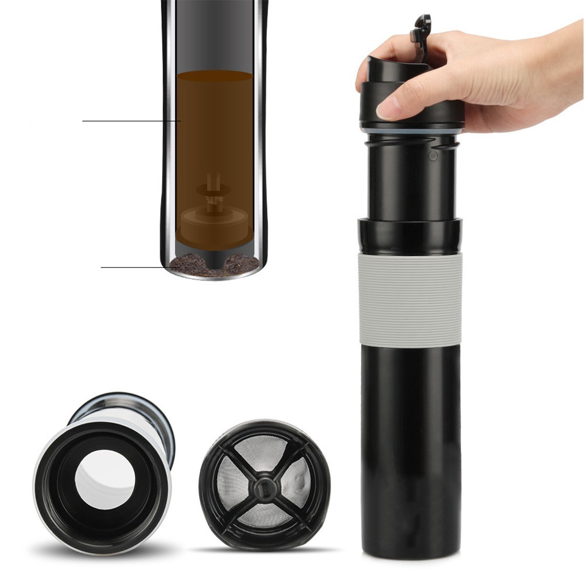 Portable French Press Coffee Maker Bottle