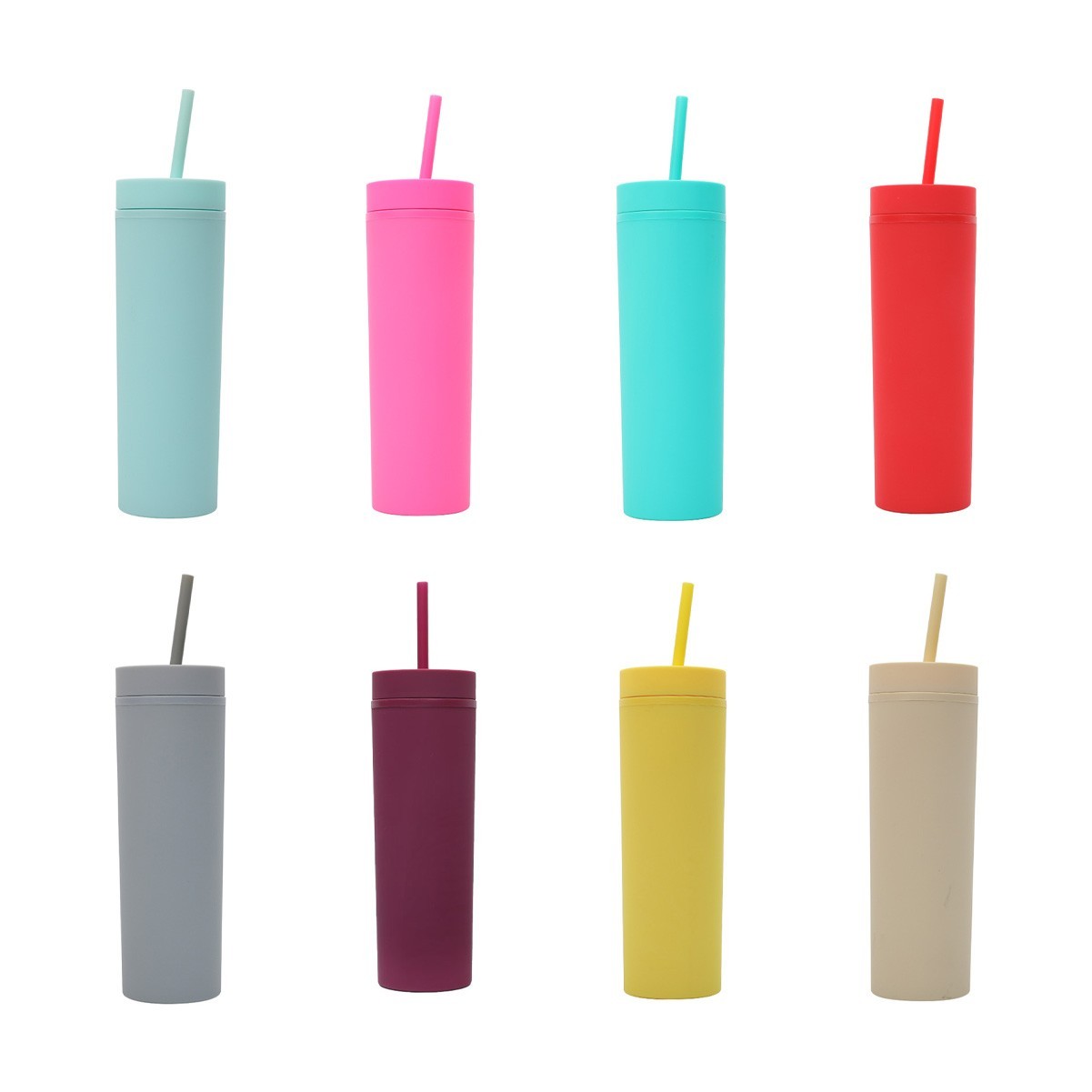 16oz Insulated Acrylic Tumbler with Lid and Straw