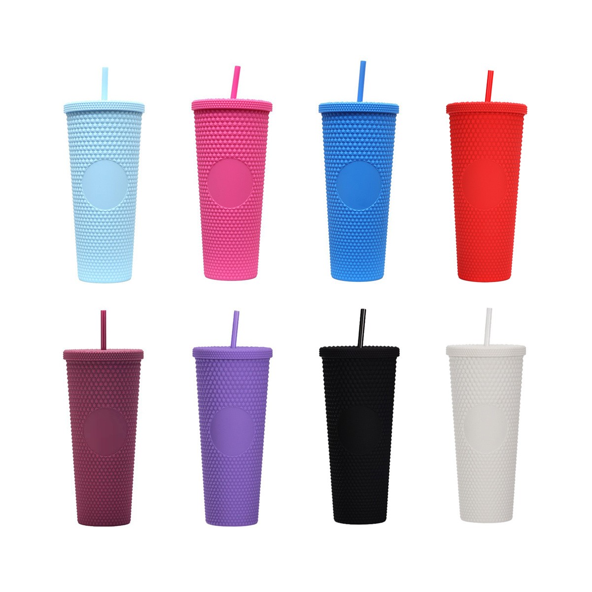24oz Matte Studded Tumbler with Lid & Straw