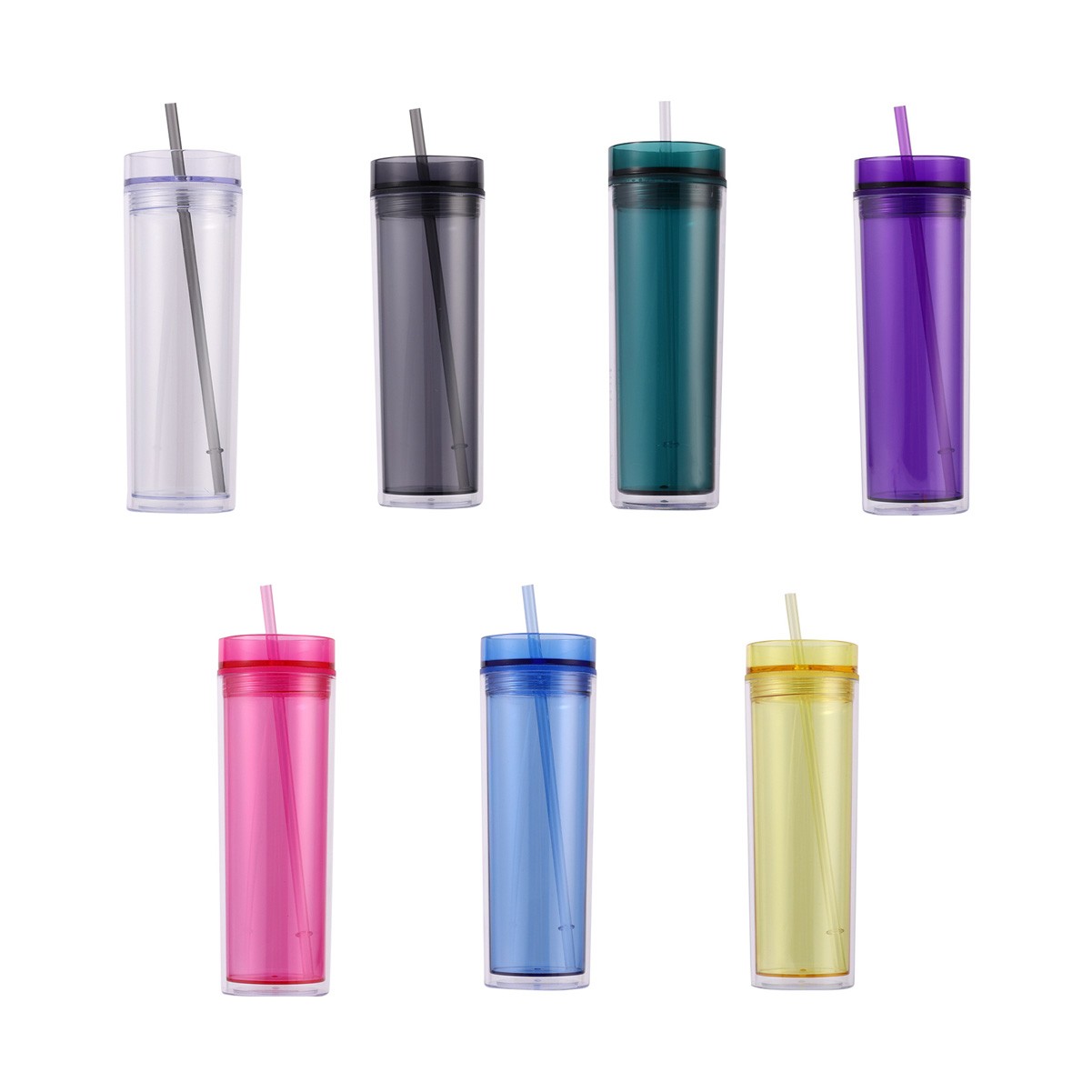 16 Oz Double Wall Insulated Slim Acrylic Tumbler