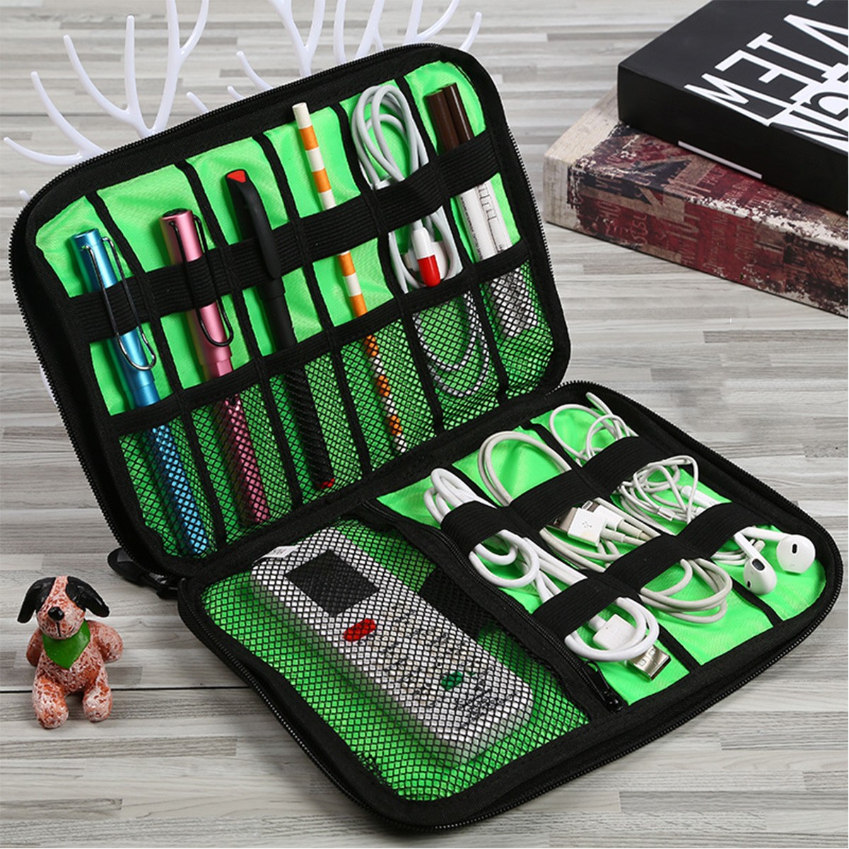 Nylon Mobile Data Cable Organizer Bag