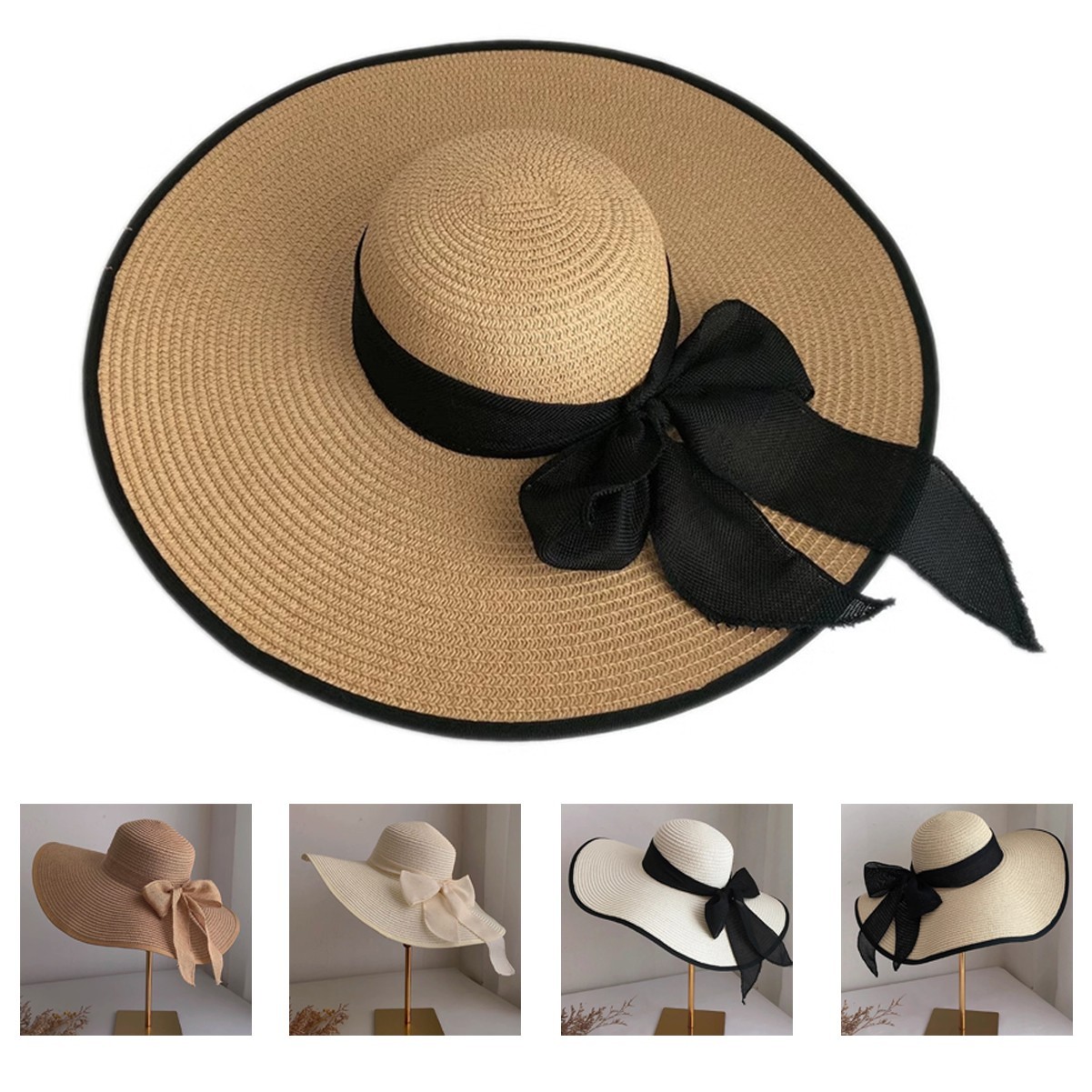 Big Bowknot Straw Hat