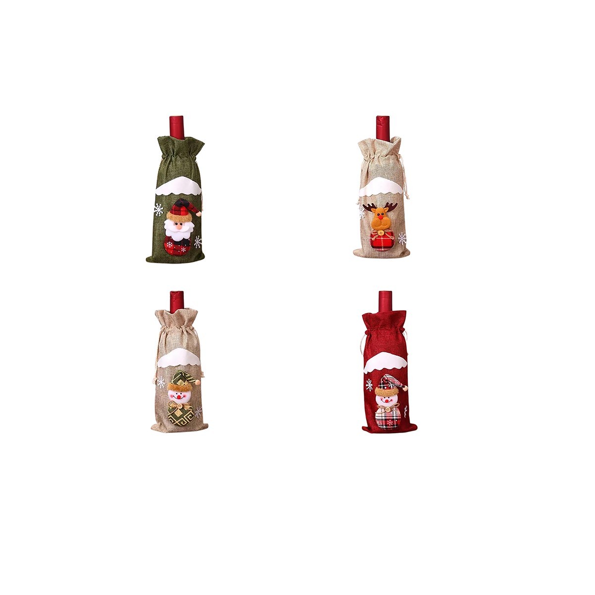 Festive Wine Drawstring Bag