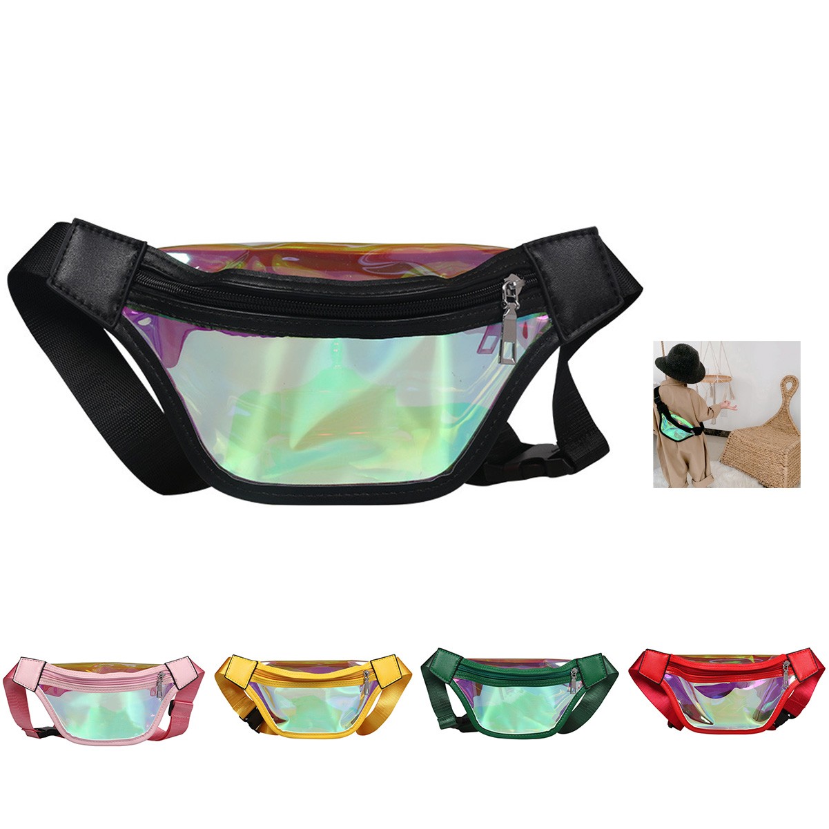 Holographic Fanny Pack with Belt