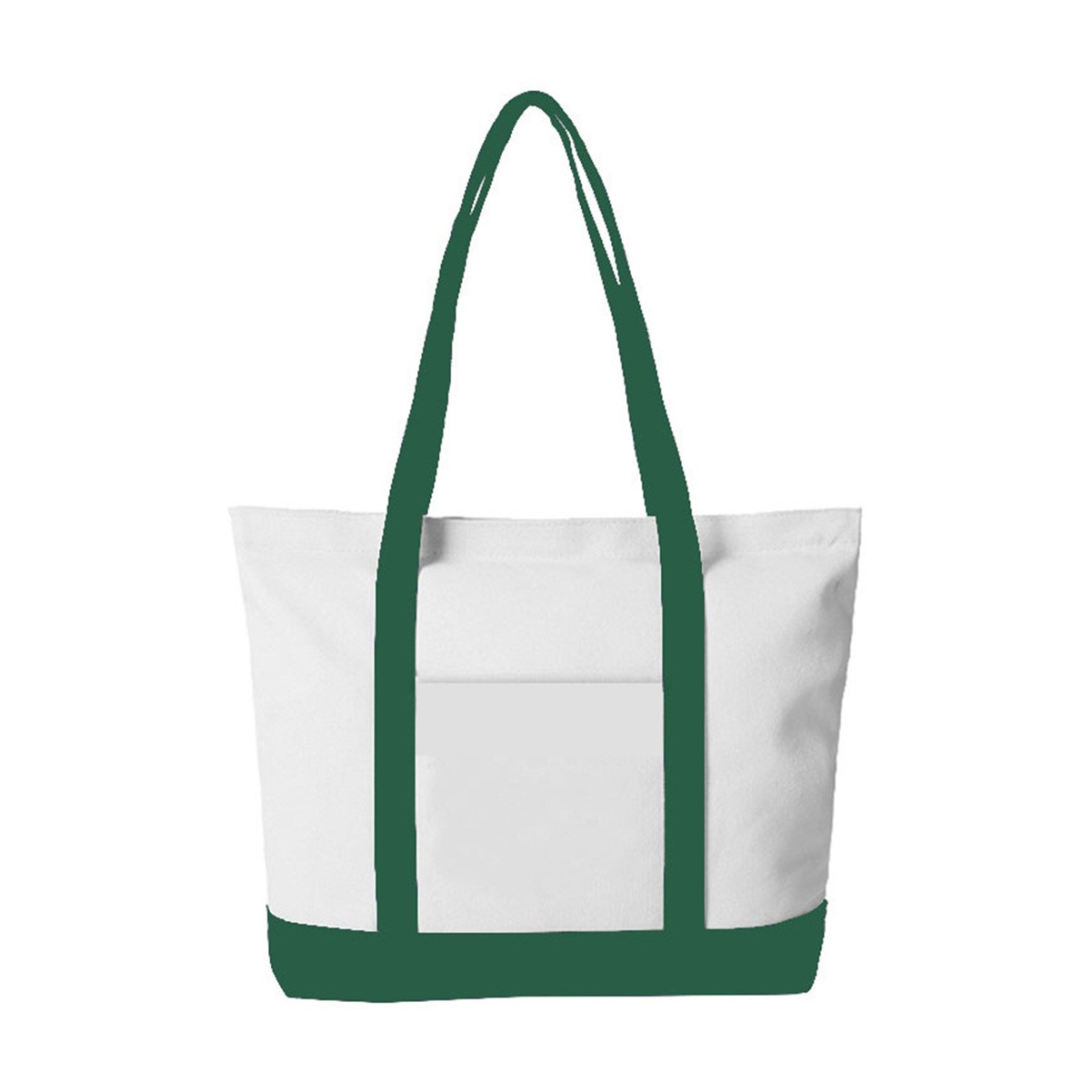 Reinforced Handle Zippered Canvas Tote Bag