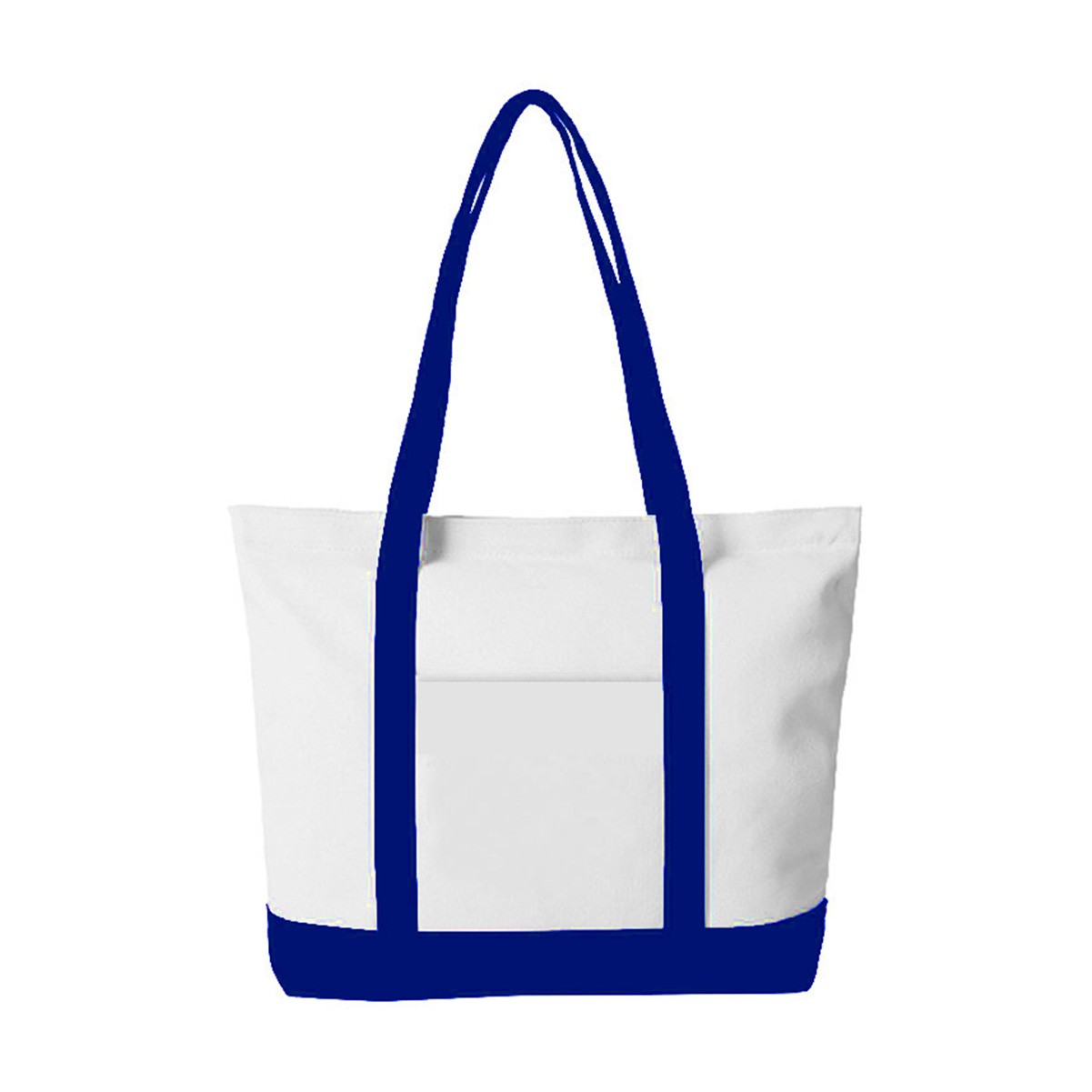 Reinforced Handle Zippered Canvas Tote Bag