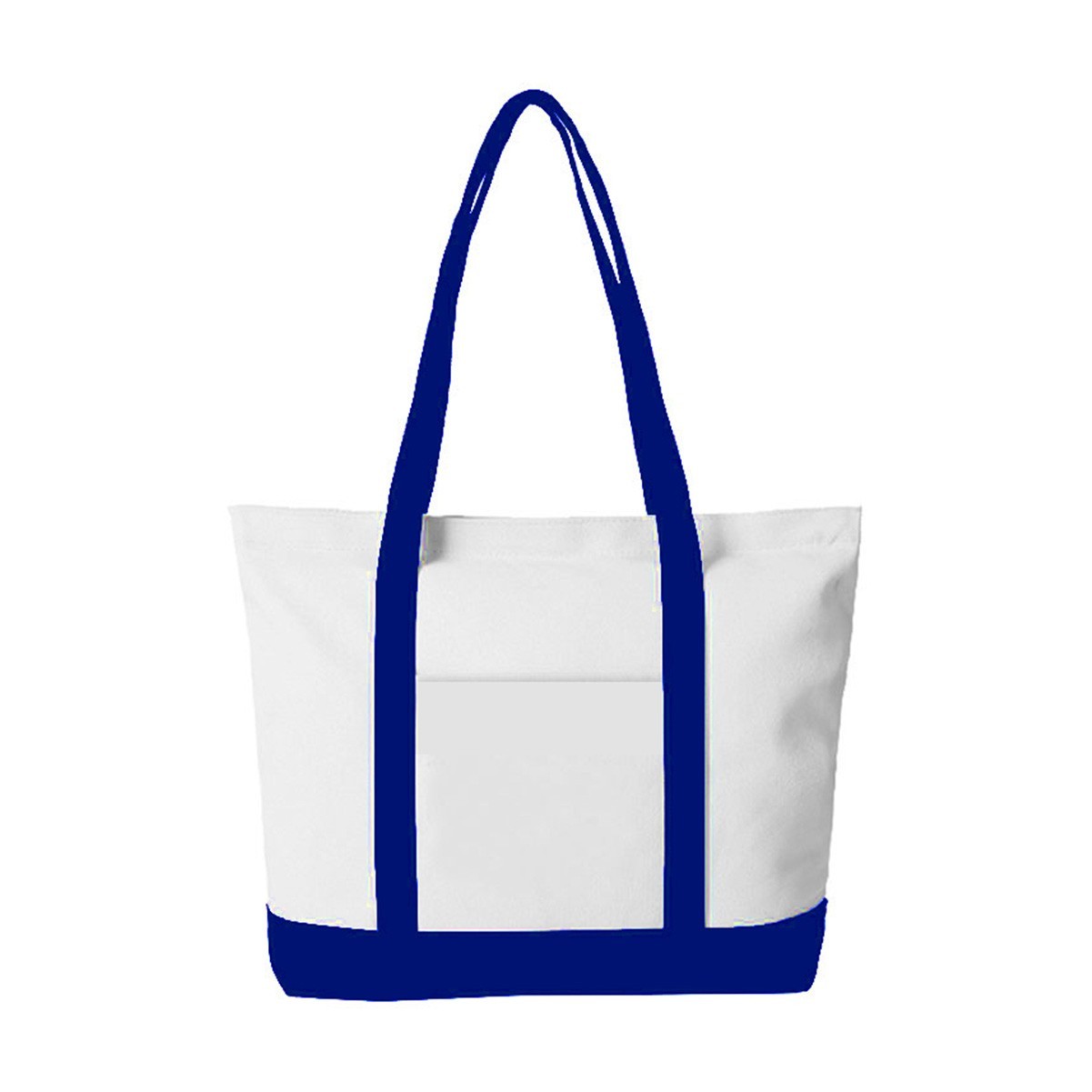 Reinforced Handle Zippered Canvas Tote Bag