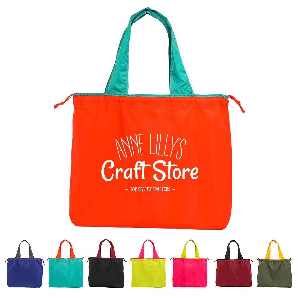 Portable Nylon Drawstring Shopping Tote Bag