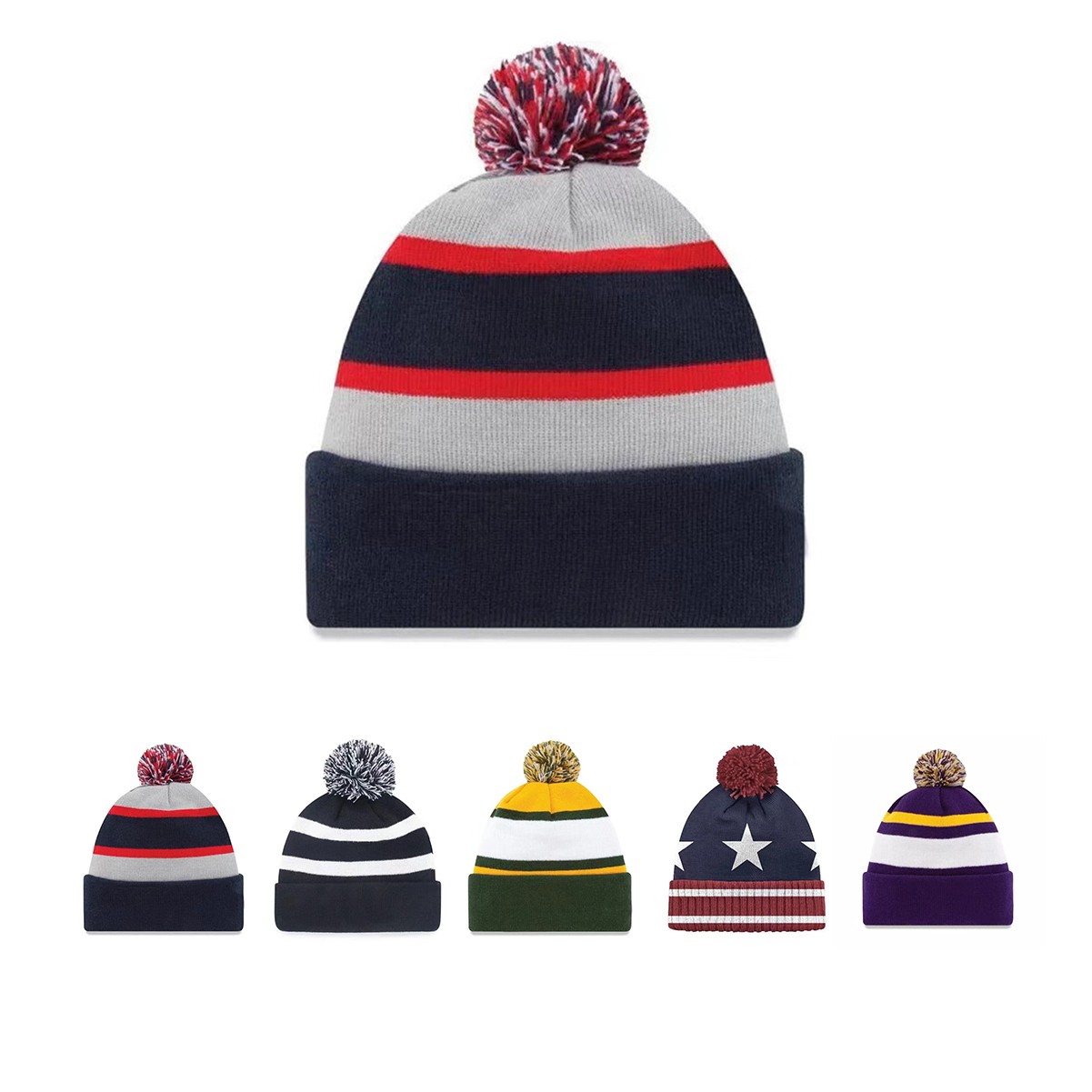 Soft Acrylic Winter Pom Hat