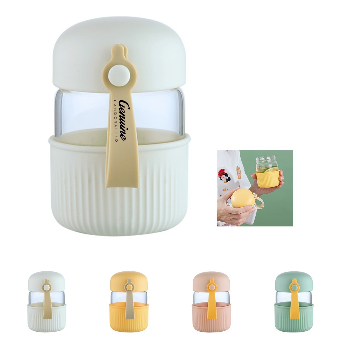 7.44oz Glass Water Cup with Secure Lid