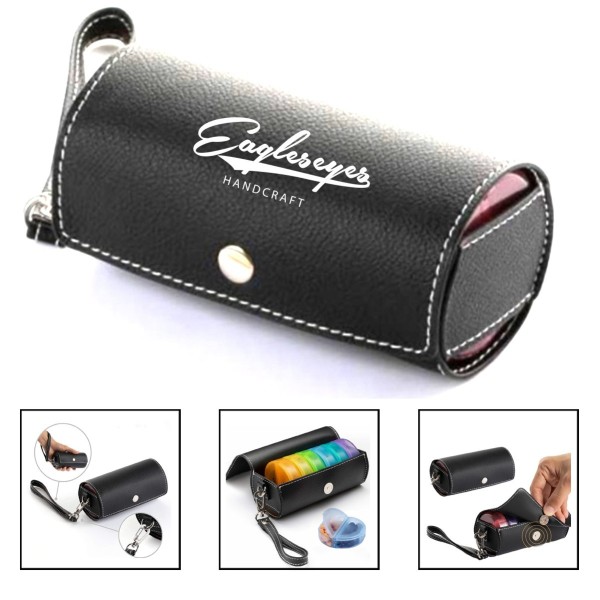 One Week Pill Box Leather Bag