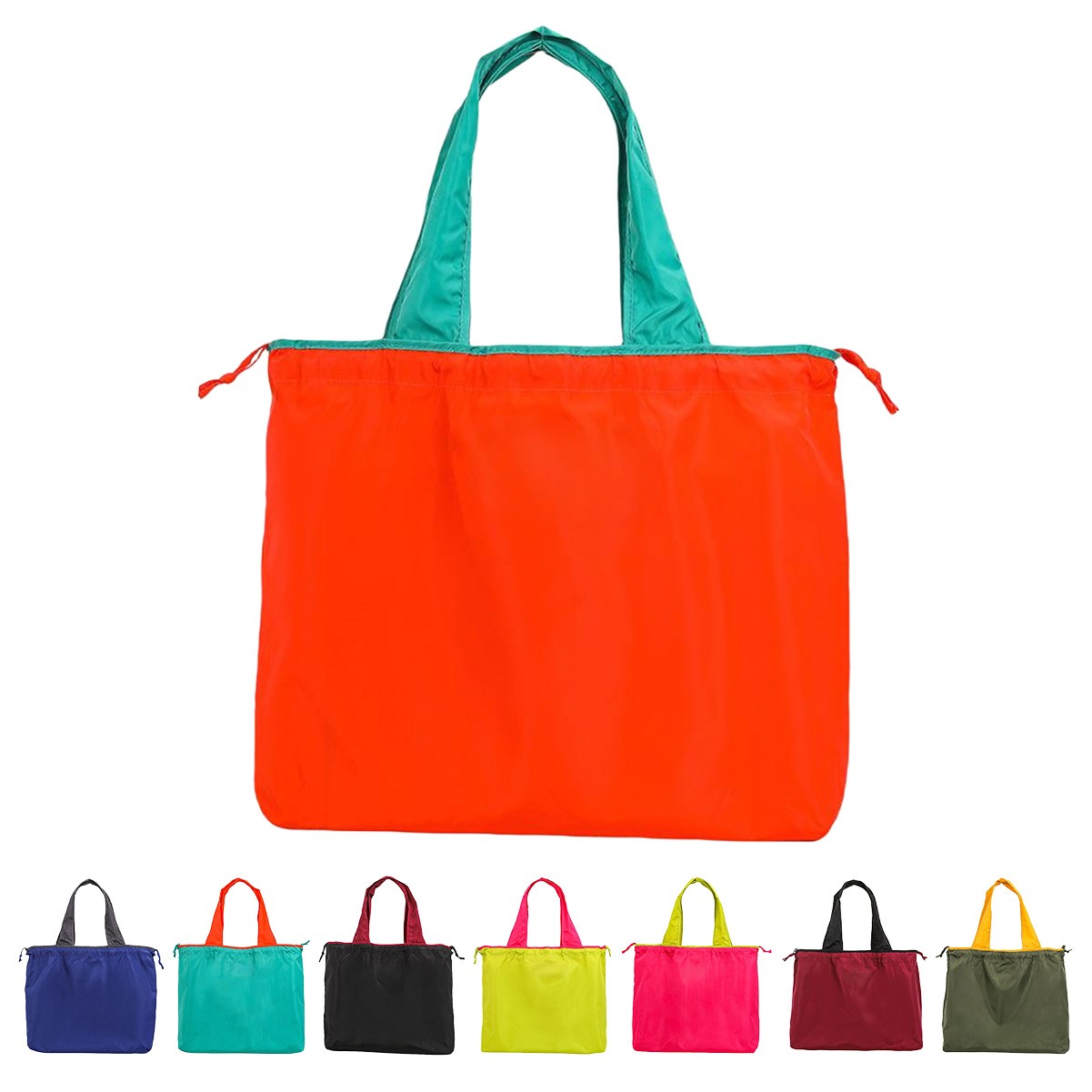 Portable Nylon Drawstring Shopping Tote Bag