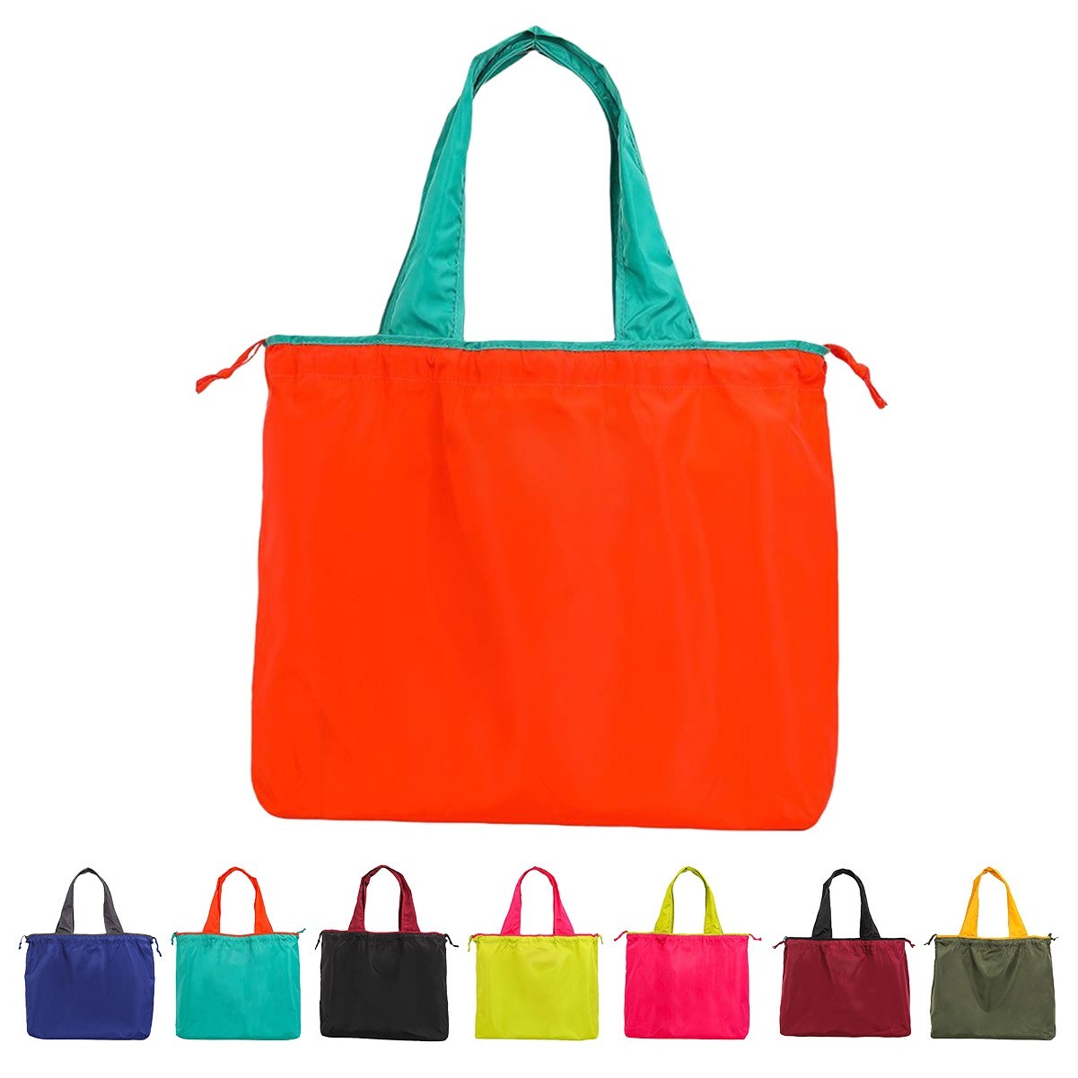 Portable Nylon Drawstring Shopping Tote Bag