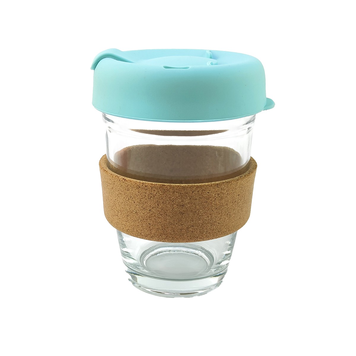 12oz Tempered Glass Coffee Tumbler with Cork Band