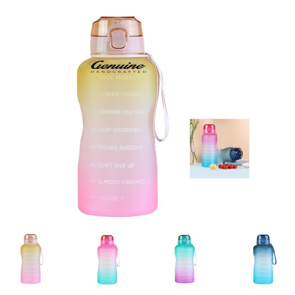 74oz Inspirational Hydration Time Marker Bottle with Straw