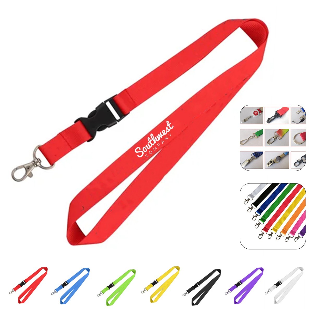 Detachable Buckle Lanyard w/ Lobster Claw