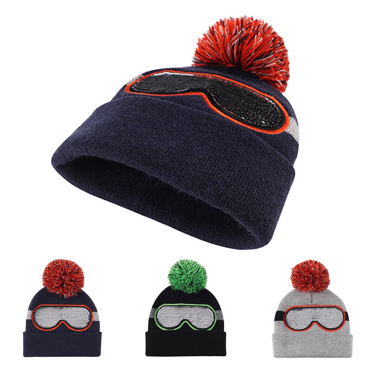 LED Light Snowman Beanie