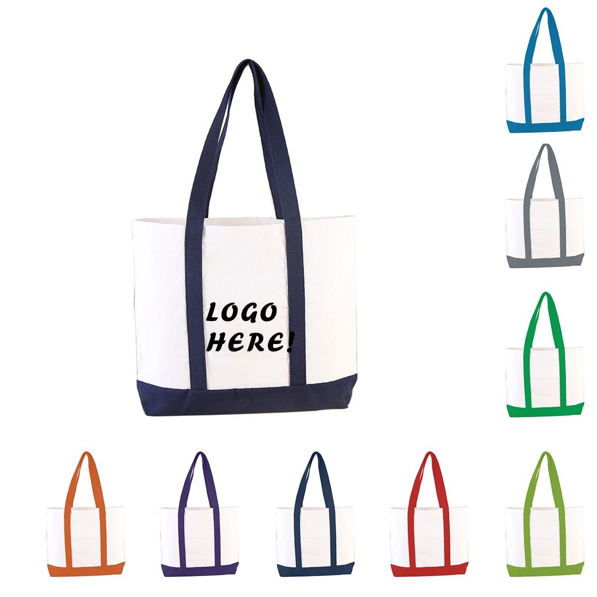 Two-Tone Canvas Tote Bag