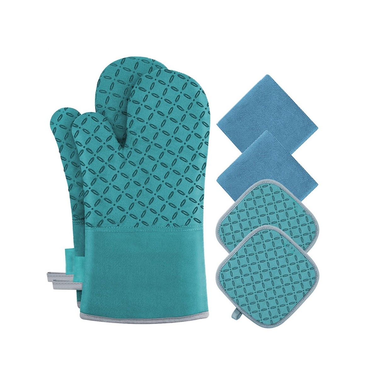 Cotton Oven Mitten 4 Piece Set