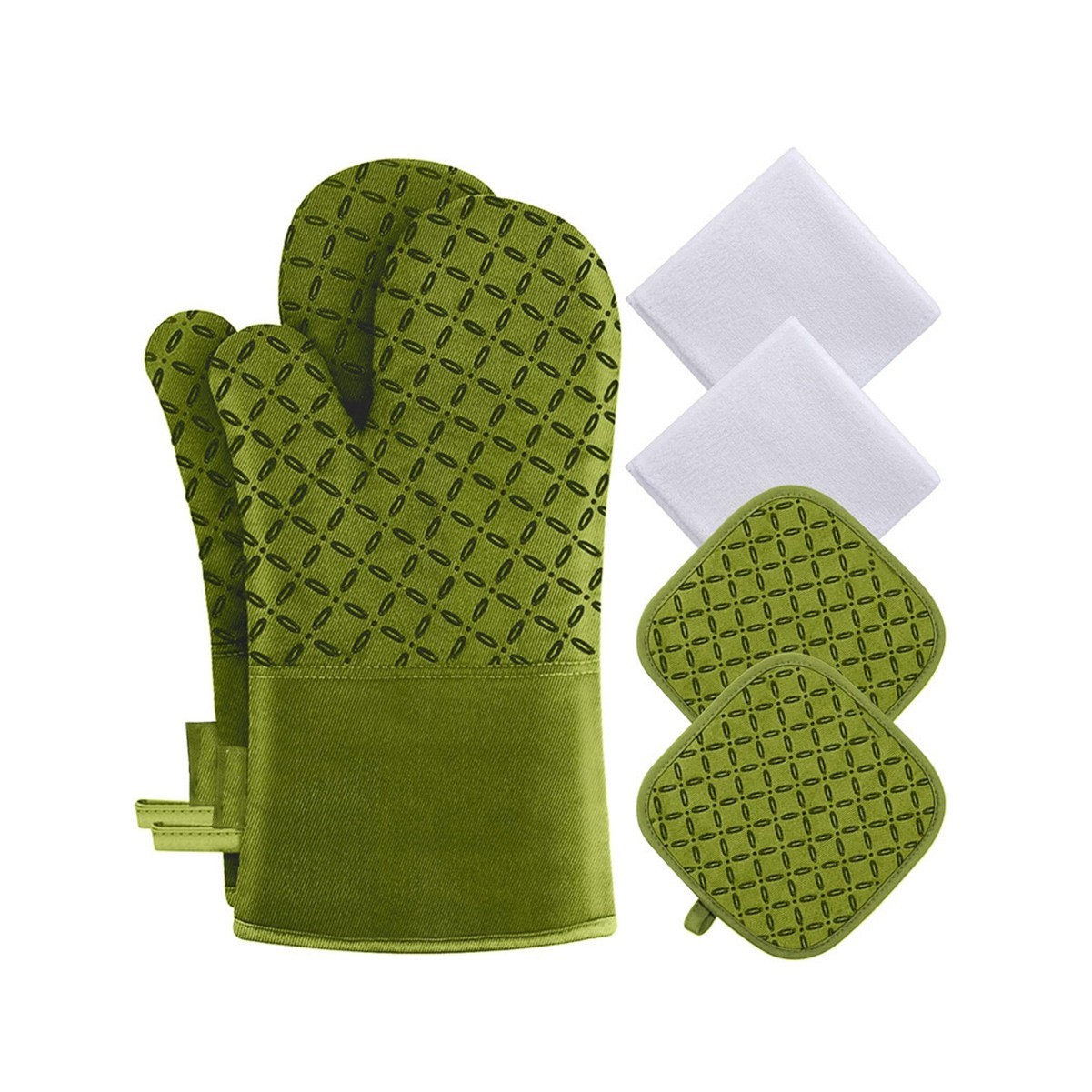 Cotton Oven Mitten 4 Piece Set