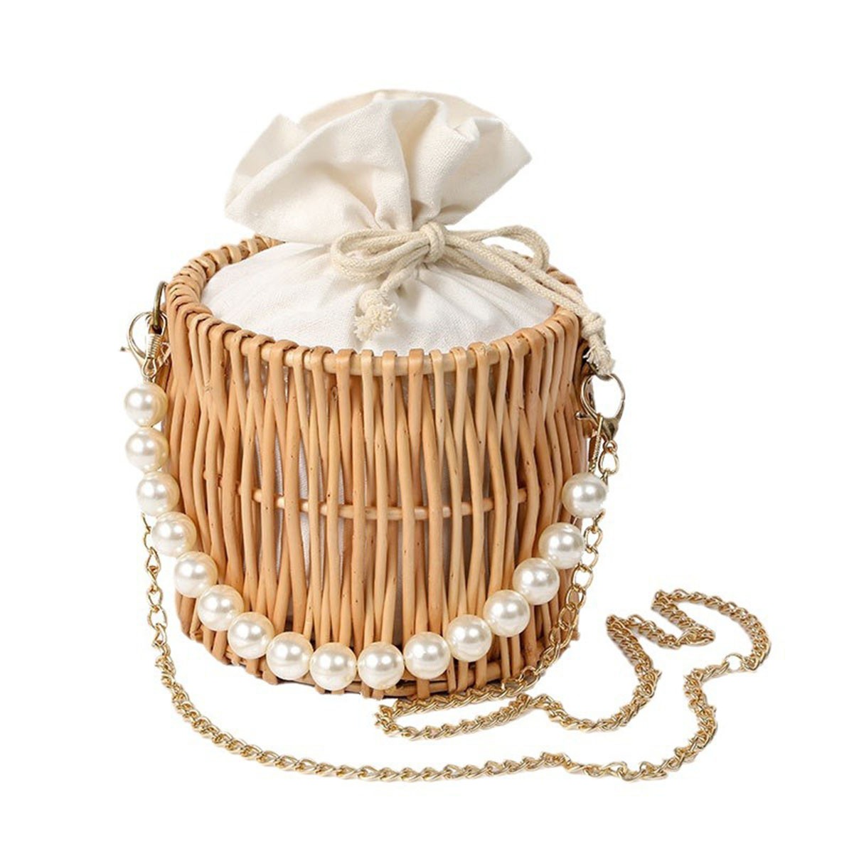 Handwoven Rattan Round Bag