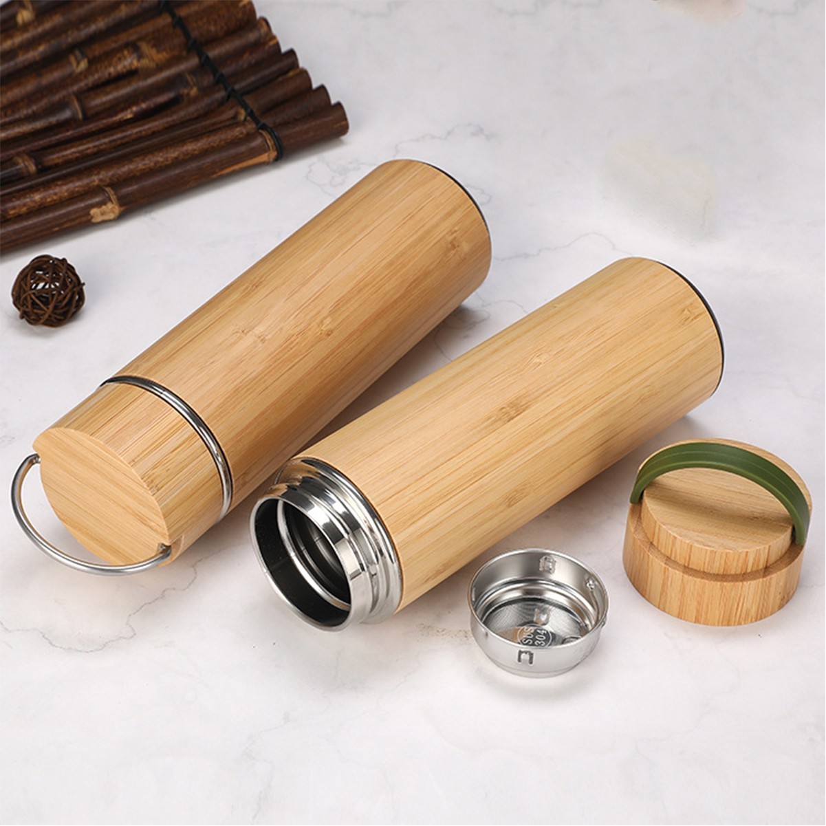 16oz Bamboo Infuser Tumbler