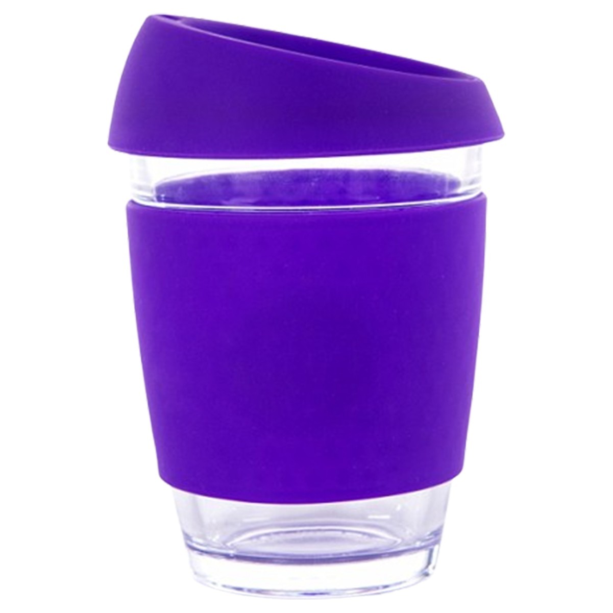 12oz Borosilicate Glass Tumbler with Silicone Sleeve and Sip-Top Lid