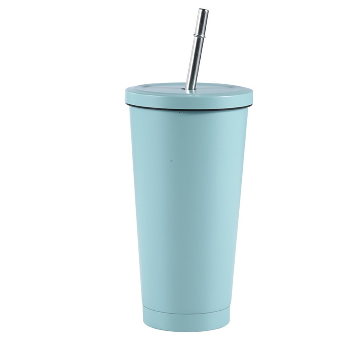 17.5oz Stainless Steel Double-Walled Tumbler with Lid and Straw
