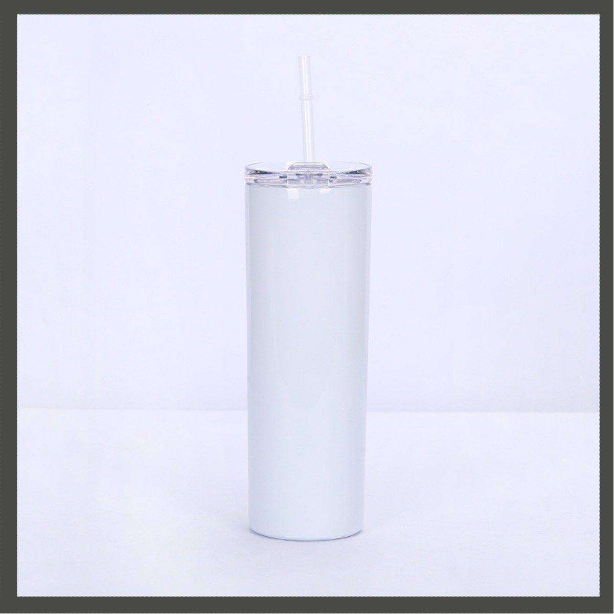 20oz Stainless Steel Double-Layer Insulation Tumbler with Splash Cover and Straw