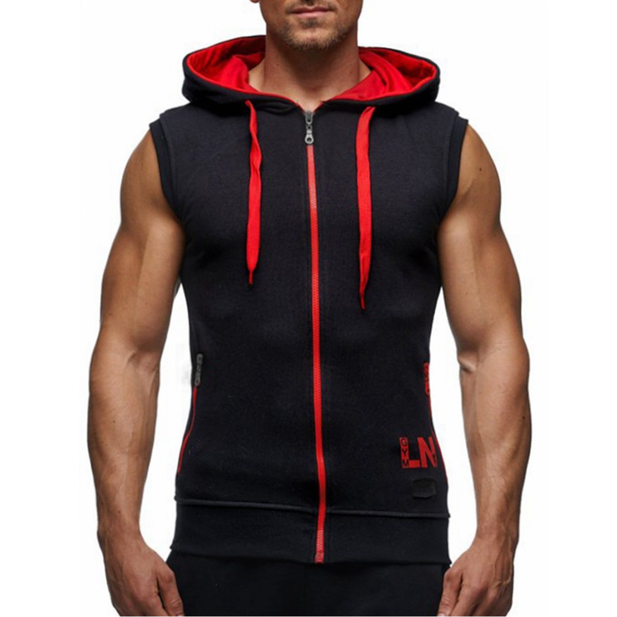 Gym Training Zip Sleeveless Hoodie