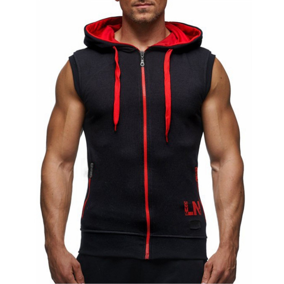 Gym Training Zip Sleeveless Hoodie