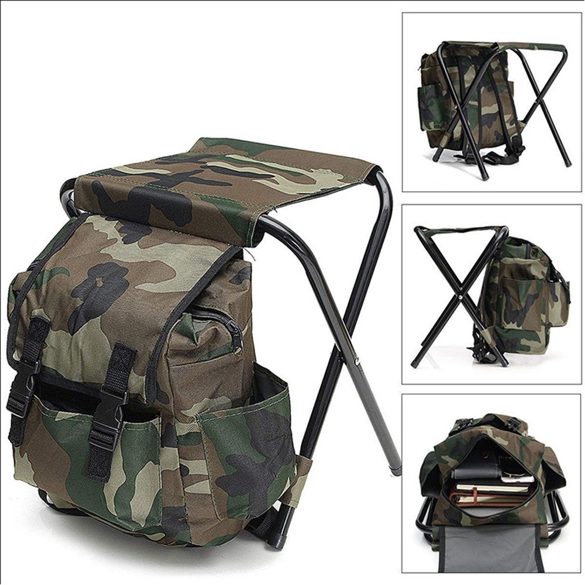 Insulated Backpack with Folding Stool