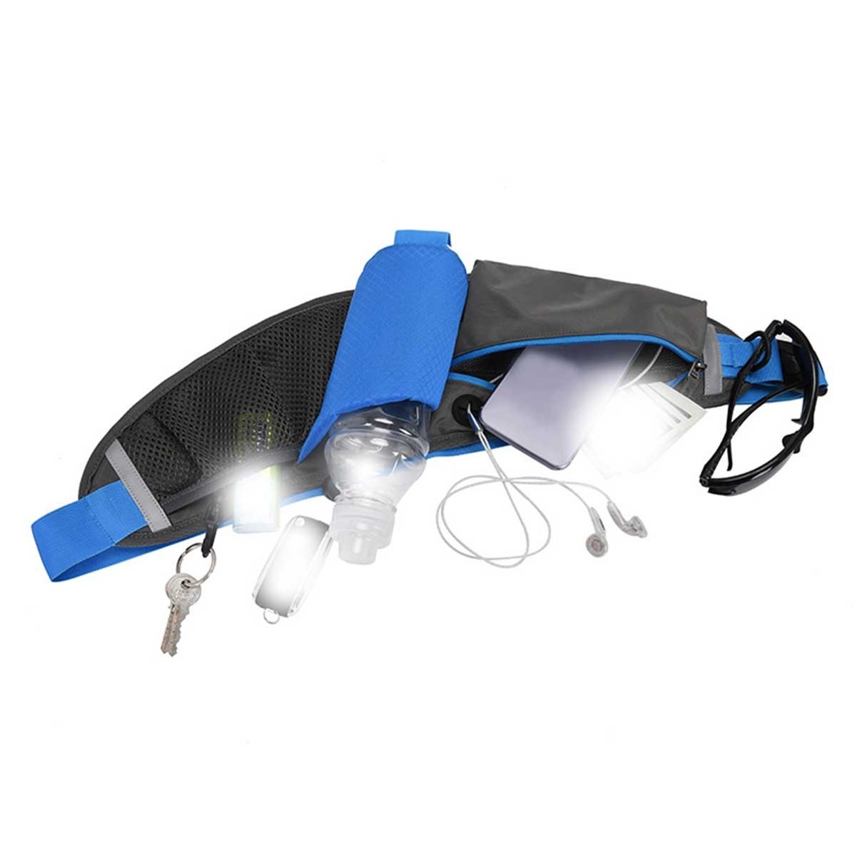 Reflective Running Fanny Pack with Bottle Holder