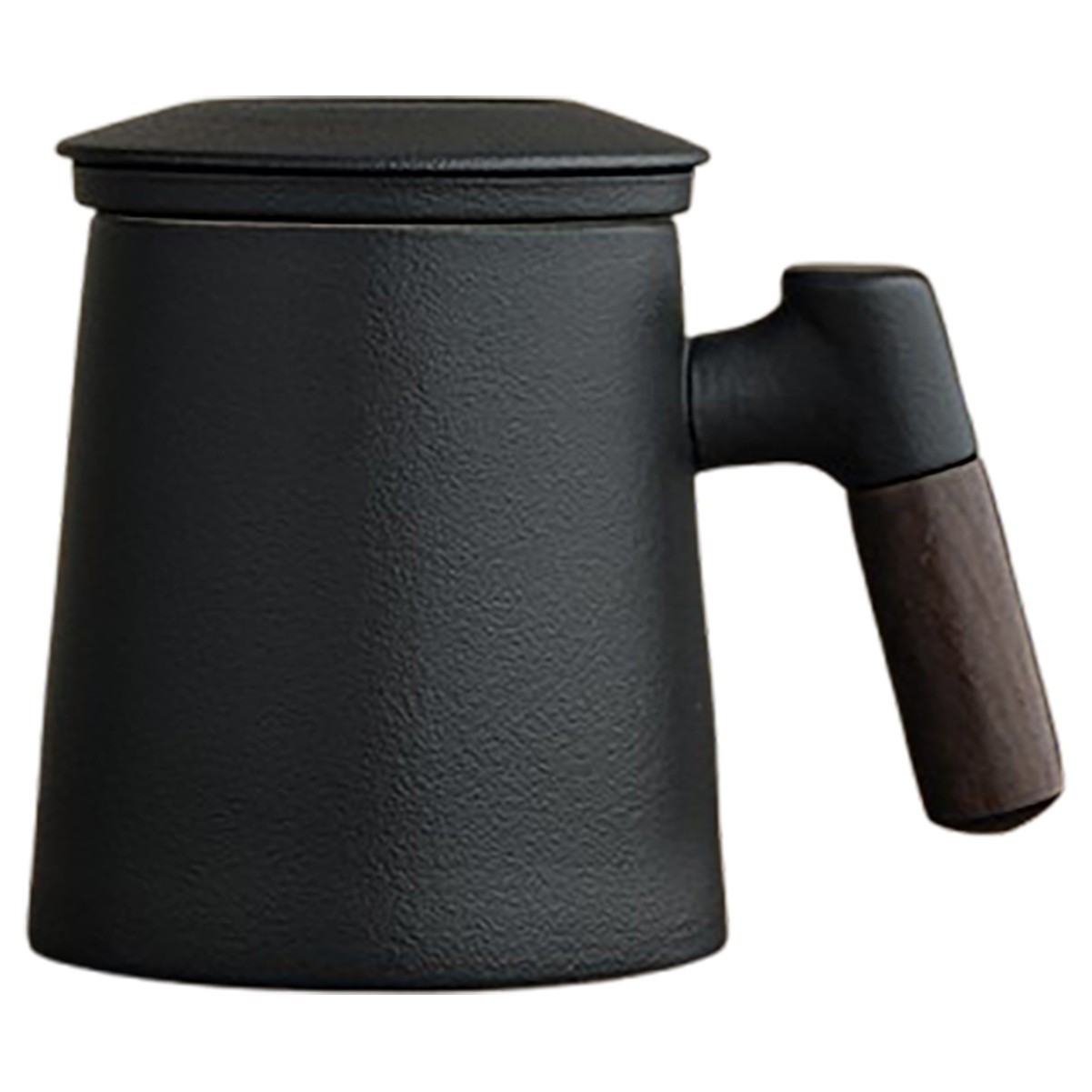 13.5oz Wooden Handle Ceramic Mug