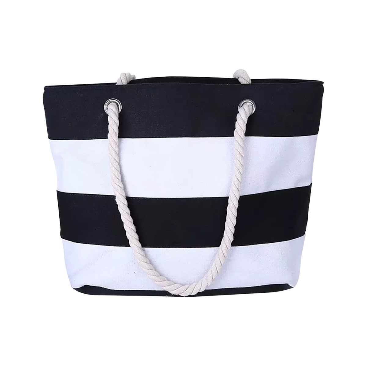 Nautical Striped Canvas Tote Bag