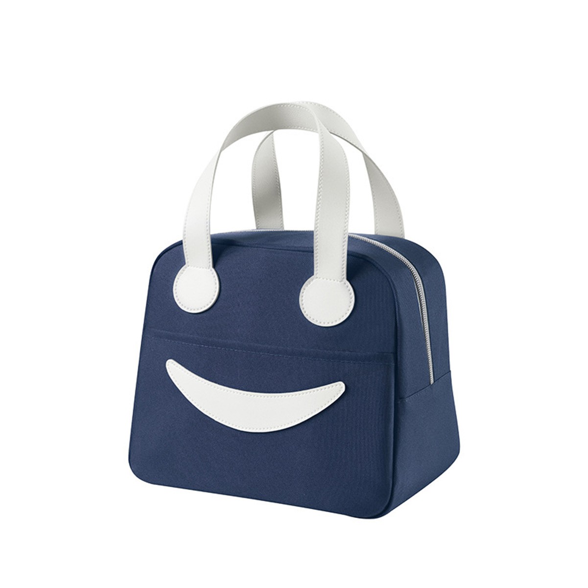 Smiley Face Oxford Cloth Insulated Tote Bag