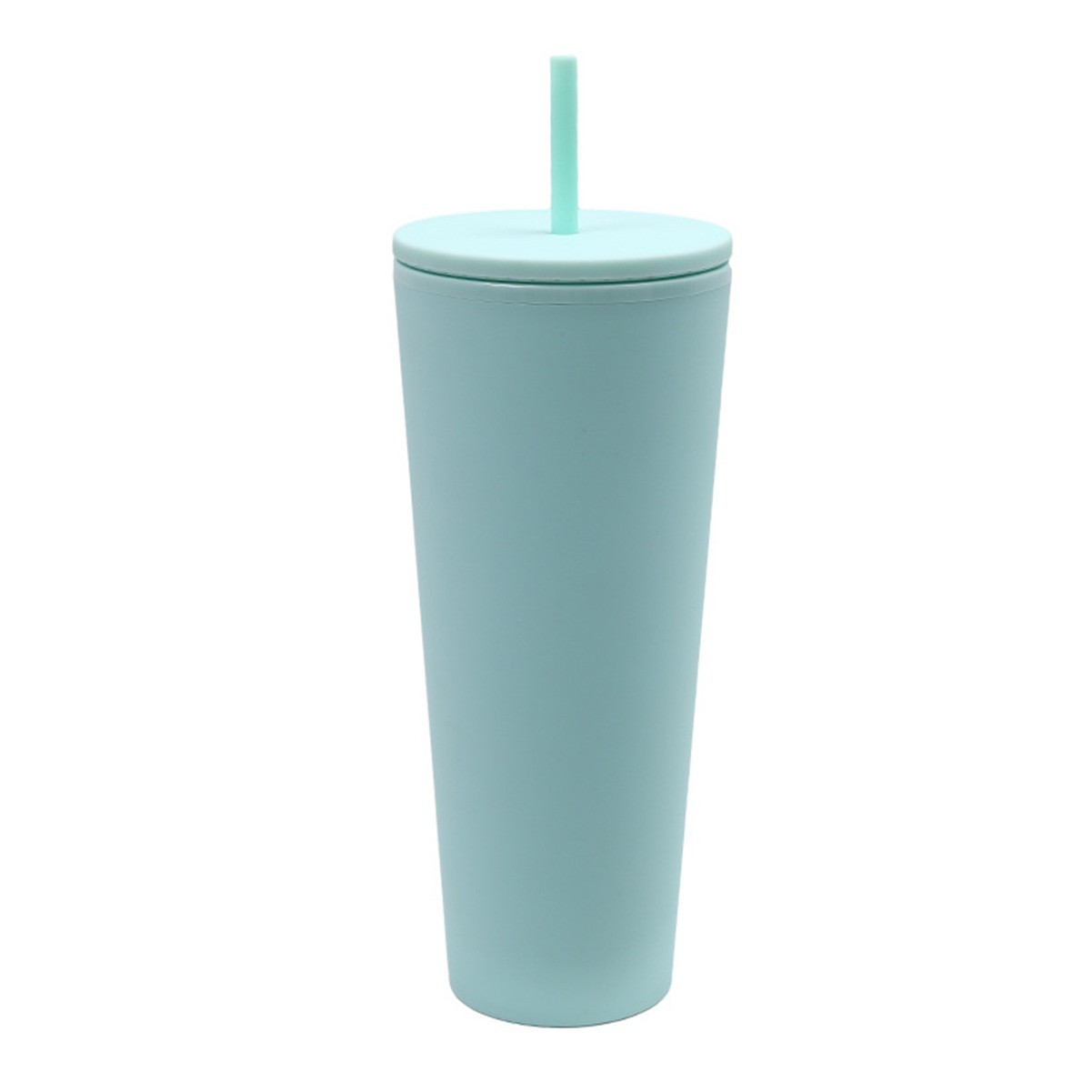 24 Oz Double Layer Insulated Tumbler with Flush Lids and Sturdier Straws