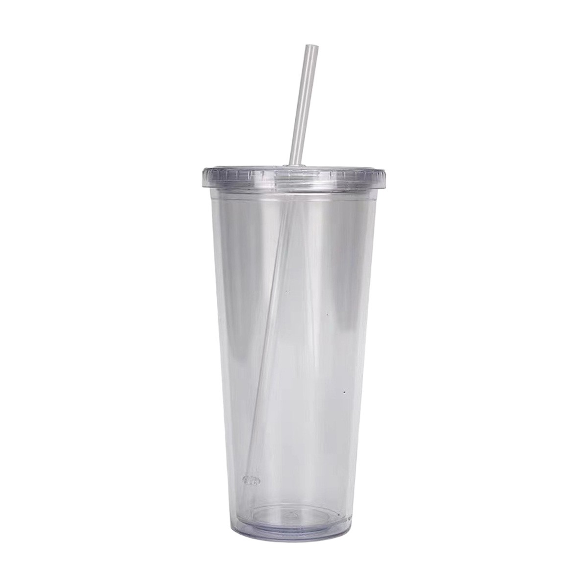 24oz Insulated Double Wall Tumbler with Screw-On Lid and Straw