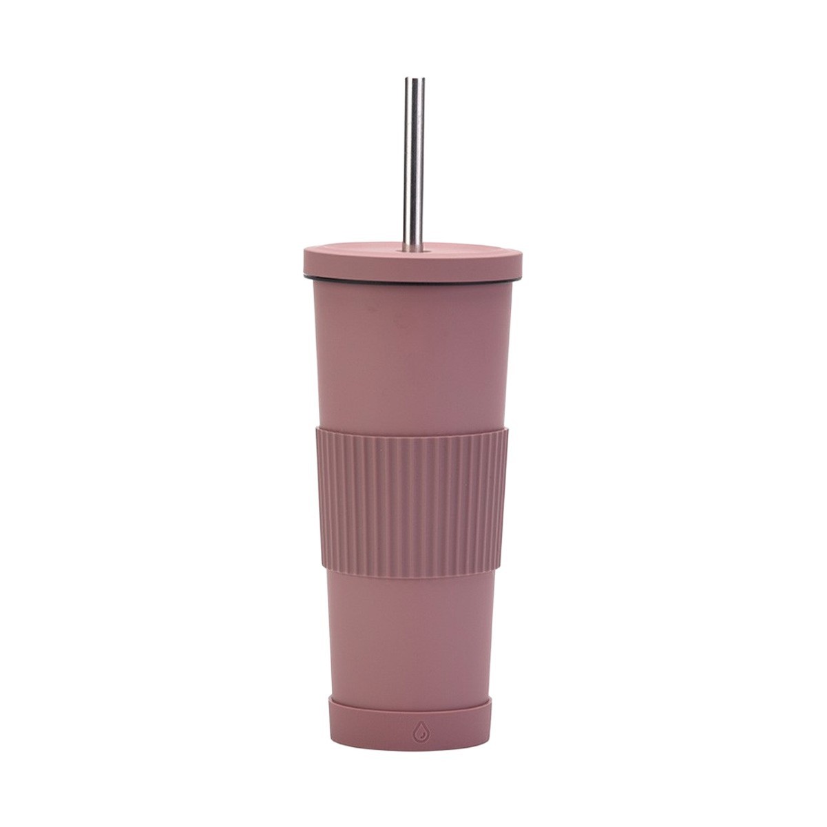 24OZ Insulated Stainless Steel Tumbler with Non-Slip Sleeve & Straw