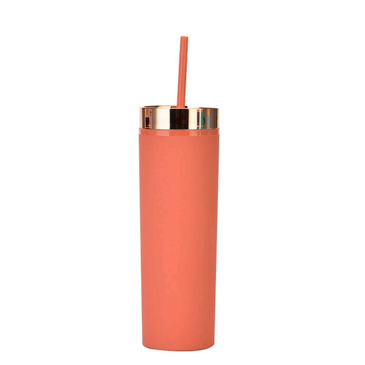 16OZ Slim Insulated Tumbler with Lid and Straw